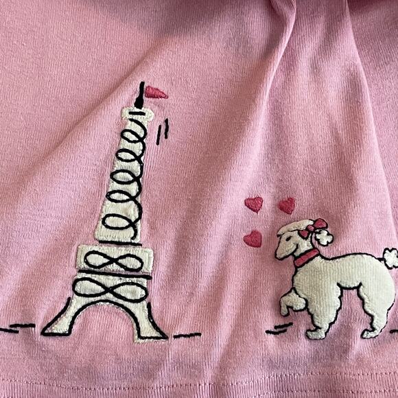 Gymboree Pink Dress Size 6 Poodle Eiffel Tower Girls Clothing Spots - Picture 2 of 7